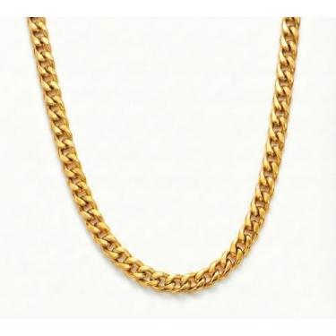 Imagem de Colar banhado a ouro 18K para mulheres, colar de ouro cubano, presente feminino e masculino