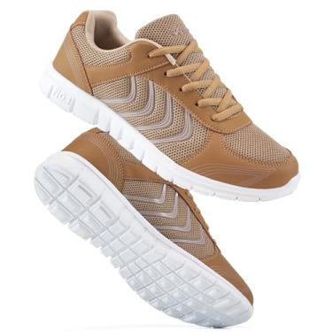 Imagem de DUOYANGJIASHA Tênis Para Corrida Feminino: Casual Sem Cadarço Caminhada, Não Confortável, Moderno, De Malha, Leve, Trabalho, Cáqui