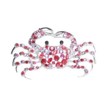 Imagem de Broche De Caranguejo Com Strass Unissex Feminino, Joia De Animal Marin