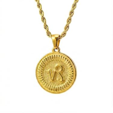 Imagem de Colar com pingente de constelação banhado a ouro 18K, corrente de corda ajustável, impermeável e antioxidante, colares do zodíaco masculino e feminino, embalagem de caixa de presente, presente de