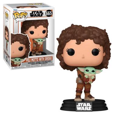 Imagem de Funko Pop Star Wars The Mandalorian 665 Peli Motto w/ Grogu