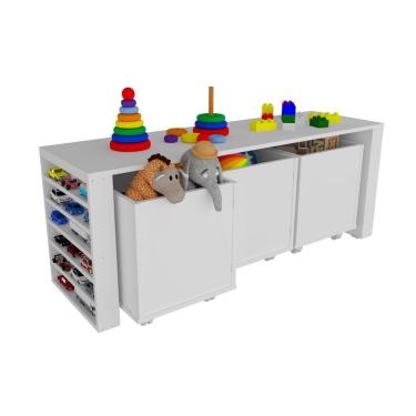 Imagem de Rack Com Baús E Porta Carrinhos Duplo Cássio 100% Mdf