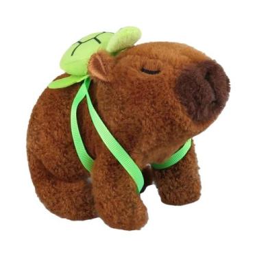 Imagem de Brinquedo Eletrônico De Pelúcia Simulando Capivara Com Som E Boca Móve