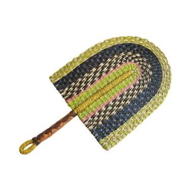 Imagem de Ventilador De Palha Portátil De Trama Nórdica De Algas Marinhas, Resis