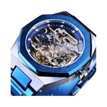 Imagem de Relógio Militar Automático Masculino Luminoso 3D Com Diamantes E Esque