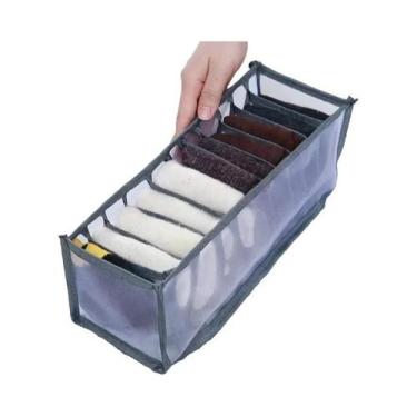 Imagem de Caixa Organizadora Dobrável De Poliéster Com 11 Divisórias Para Meias 