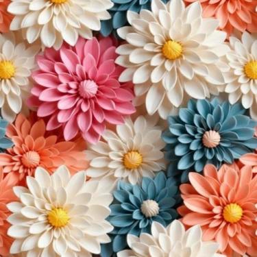 Imagem de Tecido Tricoline Digital Floral 1mt x 1,50 mt 100% Algodão Artesanato,