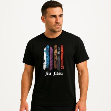 Imagem de Camiseta Masculina Algodão Premium Jiu Jitsu Macia Confortável Antiodor Todas as Ocasiões-Masculino