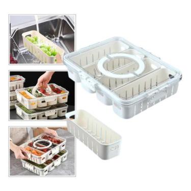Imagem de Cesto Organizador Geladeira Plástico Tampa Empilhável 30,5cm - TOP RIO