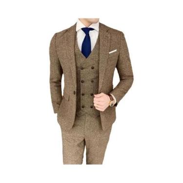 Imagem de Terno Masculino Slim Fit De Três Peças: Colete, Calça E Paletó - Alta 