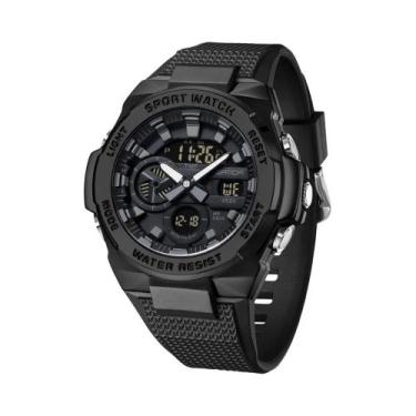 Imagem de Relógio Digital Masculino À Prova d'Água Com Luz Noturna LED E Duplo D