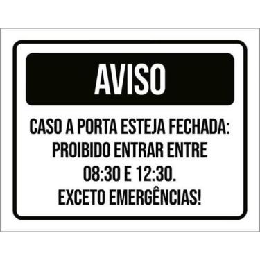 Imagem de Kit 10 Placas Caso Porta Fechada Proibido Entrar - Sinalizo