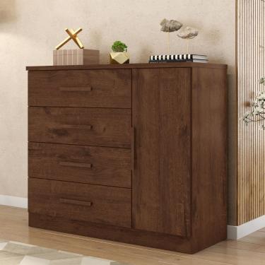 Imagem de Cômoda 4 Gavetas 1 Porta Gênova Plus Zanzini