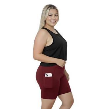Imagem de Bermuda Fitness Com Bolsos Laterais Plus Size-Feminino