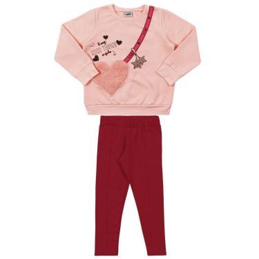 Imagem de Conjunto Longo Infantil Moletinho Rosa Marlan-Feminino