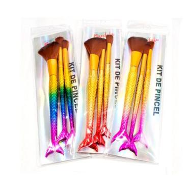 Imagem de Kit 3 Pincéis para Maquiagem Sereia Mandala