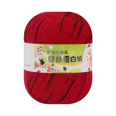 Imagem de Fio De Seda 50g Para Tricô Manual, Crochê, DIY, Meias, Suéter, Coberto