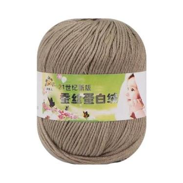 Imagem de Fio De Seda 50g Para Tricô Manual, Crochê, DIY, Meias, Suéter, Coberto