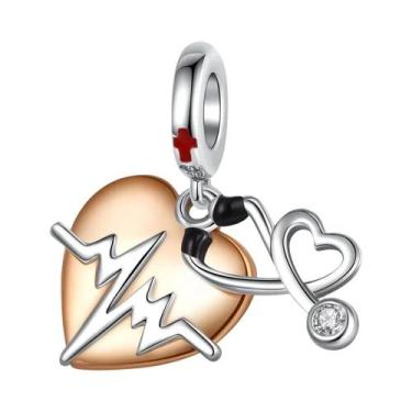 Imagem de Pingente De Estetoscópio Em Prata Esterlina 925 Para Pulseira, Joias P