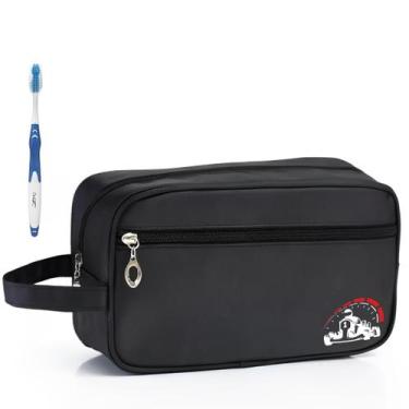 Imagem de Nécessaire Executiva Nylon Impermeável Preta Estampada - Mormino