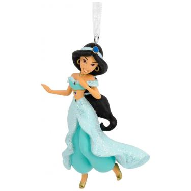 Imagem de Enfeite de Natal Hallmark Keepsake Disney Princesa Jasmine Aladdin, Resina 5,7x3,2x6,3 cm com Glitter