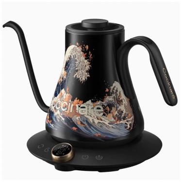 Imagem de Chaleira elétrica pescoço de ganso Cocinare FLOW M9 0,9 L inox, controle de temperatura, 1200W, 110V, Wave