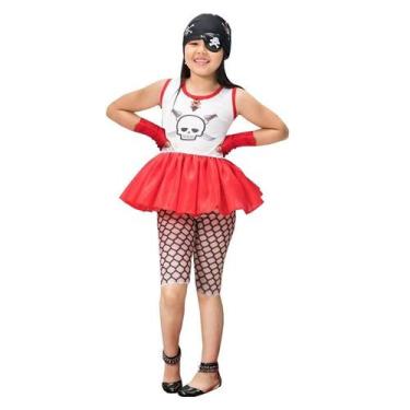 Imagem de Fantasia Pirata Infantil Para Meninas - Fantasias Carol FSP, Branco