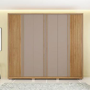 Imagem de Guarda-roupa Casal Suburban Ripado 6 Portas 6 Gavetas e Pés Espresso M