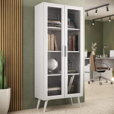 Imagem de Armário de Escritório 68cm 2 Portas com Vidro Retrô Urban Multimóveis MP6039