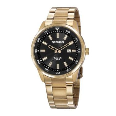 Imagem de Relógio Masculino Dourado em Aço Seculus 20786GPSVDA3