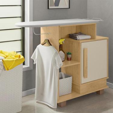 Imagem de Tábua de Passar Havaí com 1 Porta 2 Nichos e Suporte para Ferro e Cabi