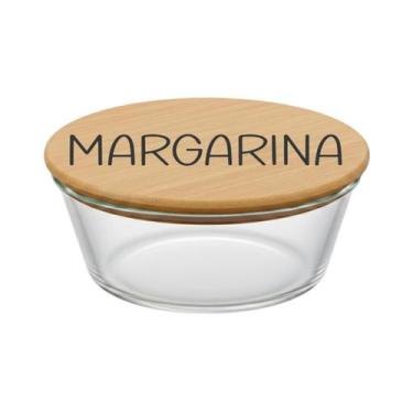 Imagem de Pote Hermético Redondo Vidro e Tampa de Bambu (630 ml) Margarina - Cas