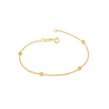 Imagem de Pulseira Rommanel Fio Cadeado Globos Vazados Fol 18k 550488 Tamanho:19