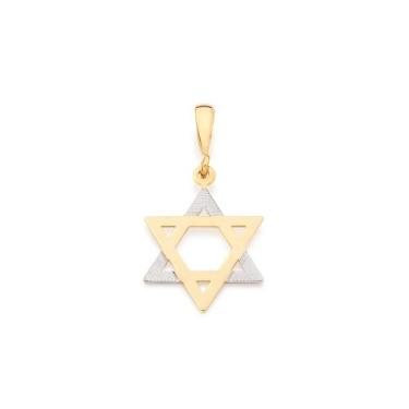 Imagem de Pingente Rommanel Fol Ouro18k Estrela De Davi 540136, Dourado