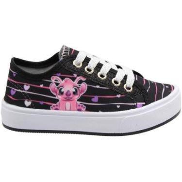Imagem de Tênis Casual Infantil Ortobessa Lona Stitch Juvenil Menina-Feminino