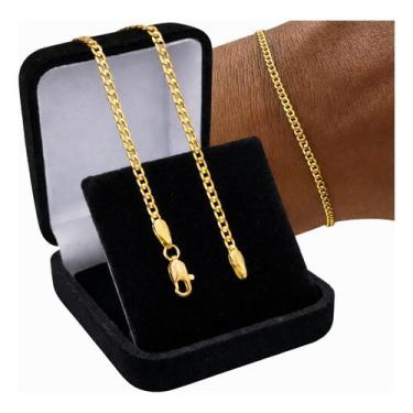 Imagem de Pulseira Masculina Grumet Italiana 2mm Folheada A Ouro 18k - Amir Joia