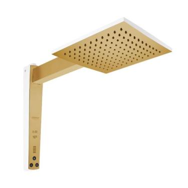 Imagem de Chuveiro Acqua Century Branco  Dourado 220v - Inova Metais De Banho, B