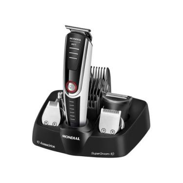 Imagem de Aparador de Pelos Super Groom 10 BG-08 Mondial 6W Bivolt Preto e Branc