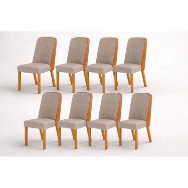 Imagem de Kit 8 Cadeiras Maciça De Jantar Estofada Iza- Arbo Design