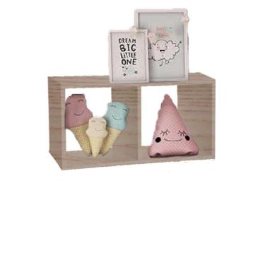 Imagem de Nicho Duplo [F031] 30x15x20CM em MDF de Reflorestamento com Kit de Instalação para Orga...
