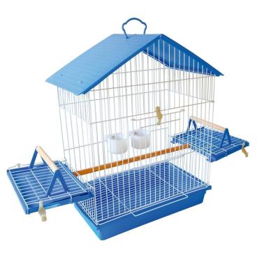 Imagem de Gaiola Jel Plast para Calopsita Modelo Gaiola para Calopsita com Teto Plástico em Arame BTC e Resina Plástica 60x46x27