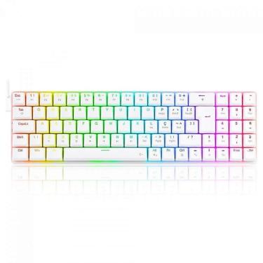 Imagem de Teclado Mecânico Gamer Redragon Ashe Lunar White, RGB, Low-Profile, Switch Red, ABNT2, Branco - Bra-Unissex