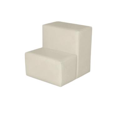 Imagem de Escada Escadinha Auxiliar Para Pedicure Maca Estética Corino Bege