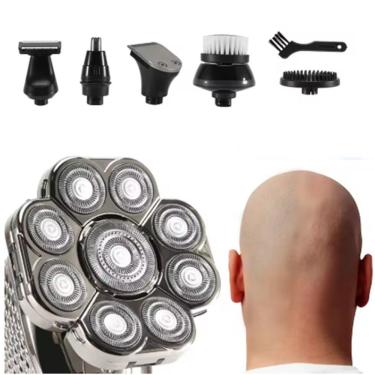 Imagem de Barbeador de Crânio Corta Careca com Lâminas de Alta Precisão Bateria Recarregável sem...