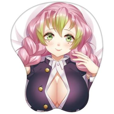 Imagem de Mouse Pad Anime Kanroji Mitsuri com suporte para descanso de pulso - y