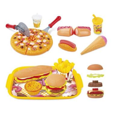 Imagem de Kit Fast Food Set Pimpi Comidinhas de Brinquedo com tiras autocolantes