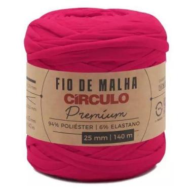 Imagem de Fio de malha premium 25mm círculo 140 metros cor 3748 rosa vermelha