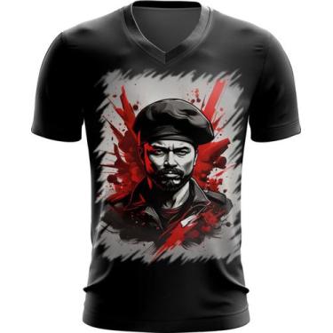 Imagem de Camiseta Gola V Boina Comunista Vermelha 2 - Kasubeck Store, INF 08