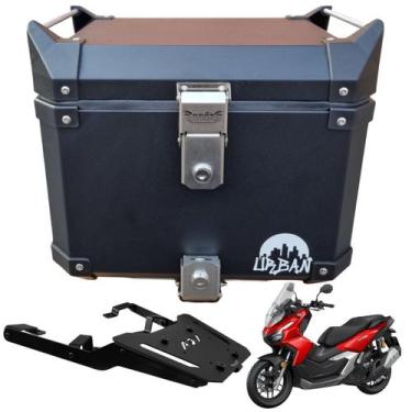 Imagem de Baú Braz Alumínio Preto Urban 35l + Bagageiro Adv 160 2025+ - Bráz Ace