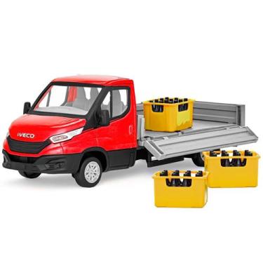 Imagem de Miniatura Caminhão Iveco Daily Drop Side com Engradados Escala 1:30 Us